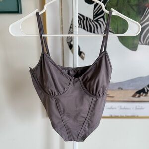 Grey Corset Style Crop Top
